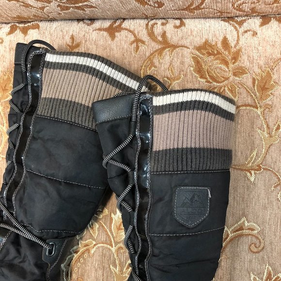 Lace-Up Knee High Patent & Leather Aldo Rain Boots - Picture 5 of 16